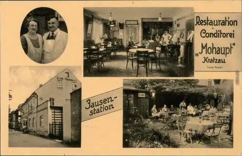 Kratzau Chrastava 4 Bild Conditorei Mohaupt, Jausenstation b Liberec 1926