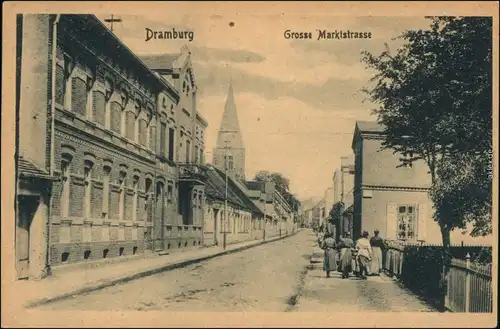 Ansichtskarte Dramburg Drawsko Pomorskie Grosse Marktstraße 1919