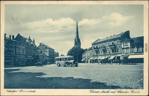 Swinemünde Świnoujście Bus Kleiner Markt mit Christus Kirche 1928 