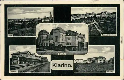 Kladno Nadrazi, Huf Namesti Svobody, Kasarny 5B Bahnhof Platz, Fabriken 1939