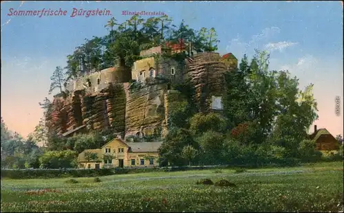 Bürgstein Sloup v Čechách Restauration, Einsiedlerstein Rumburg Zittau  1914