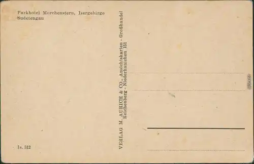 Ansichtskarte Morchenstern Smržovka Parkhotel b reichenberg Liberec 1939