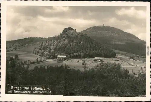 Tollenstei Georgenthal Rozhled Jiřetín pod Jedlovou Burgruine Tollenstein 1942