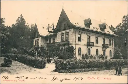 Rainwiese Mezní Louka Partie am Hotel Rainwiese b Hřensko Tetschen Děčín 1904