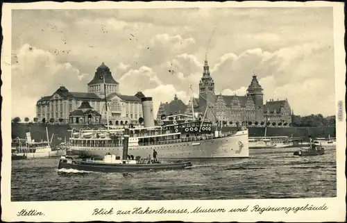 Stettin Szczecin Dampfer, Schlepboot, Hakenterrasse Regierung 1939 