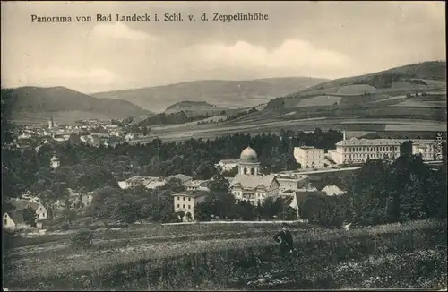 Ansichtskarte Bad Landeck Lądek-Zdrój v.d. Zeppelinhöhe 1917 
