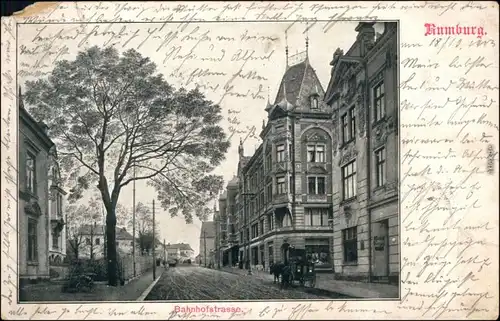 Rumburg Rumburk Kutsche in der Bahnhofstrasse b Tetschen Decin Böhmen 1903