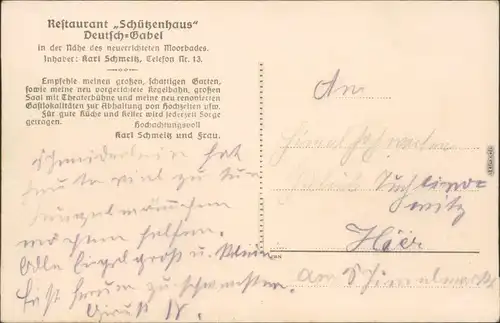 Deutsch Gabel Jablonné v Podještědí Restaurant Schützenhaus b Liberec 1922