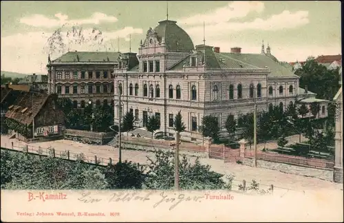 Böhmisch Kamnitz Česká Kamenice Straße Turnhalle b  	Děčín Tetschen 1907