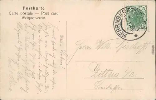 Herrnskretschen Hřensko Partie an der Komnutz Restaurant b Děčín Tetschen 1907