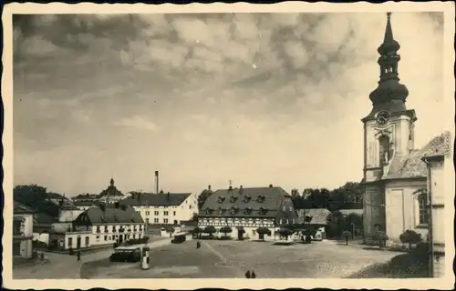 Fotokarte  Warnsdorf Varnsdorf Blick auf den Marktplatz  Děčín Tetschen  1929