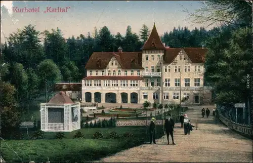 Ansichtskarte Schluckenau Šluknov Partie am Kurhotel b Tetschen Decin 1914