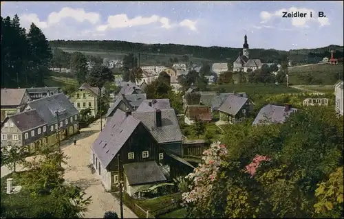 Zeidler Brtniky Straßenpartie in der Stadt b Ehrenberg  	Děčín Tetschen 
1913