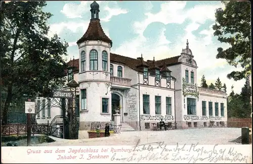 Rumburg Rumburk Gruss vom Jagdschloß - Restaurant b Děčín  Tetschen 1910