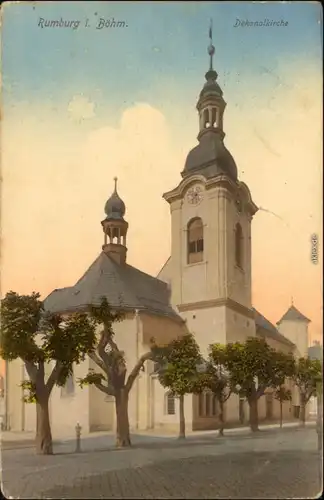 Rumburg Rumburk Partie an der Dekanalkirche Tetschen Decin Böhmen Bohemia 1909