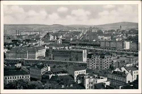 Ansichtskarte Pilsen Plzeň Blick auf die Stadt und Industrie 1940 