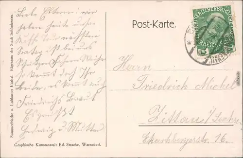 Schluckenau Šluknov Karltal-Kurhotel b	Tetschen Děčín Rumburg  1915