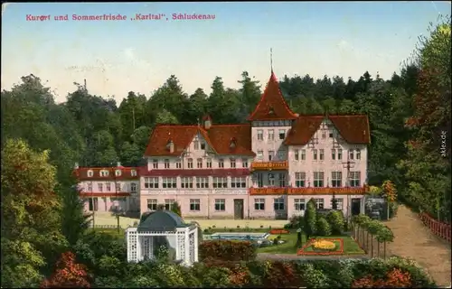 Schluckenau Šluknov Pavillon Karltal-Kurhotel b	Tetschen Děčín Rumburg  1913