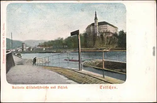 Tetschen-Bodenbach Decín Weg - Kaiserin Elisabet Brücke - Schloß 1906 