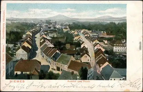 Niemes Mimoň Ausblick vom Turm - Straßen b Liberec Reichenberg 1908