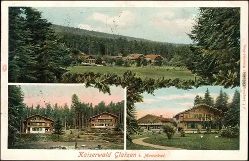 Glatzen Marienbad  Mariánské Lázně Kaiserwald, Gasthaus 3B b Ecger Cheb  1918