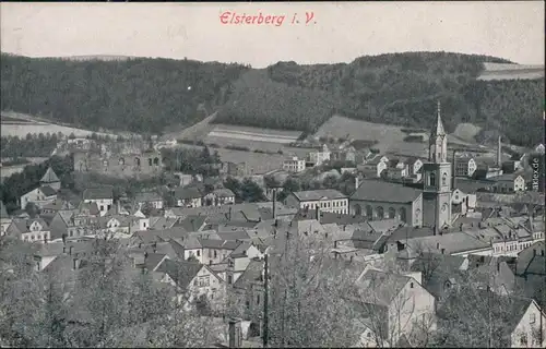 Ansichtskarte Elsterberg (Vogtland) Blick auf die Stadt 1913 