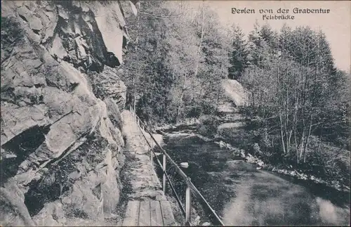 Ansichtskarte Reinsberg (Sachsen) Grabentur - Felsbrücke 1919 