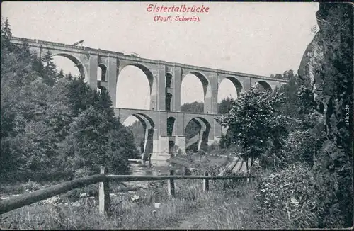 Ansichtskarte Jocketa-Pöhl Elstertalbrücke 1925