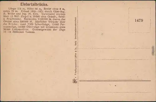Ansichtskarte Jocketa-Pöhl Elstertalbrücke 1925