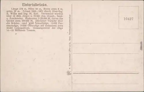 Ansichtskarte Jocketa-Pöhl Elstertalbrücke 2
 1925