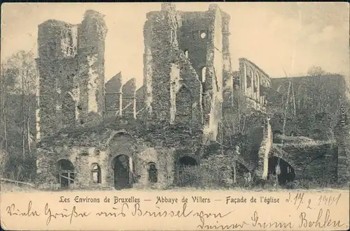 Ansichtskarte Brüssel Bruxelles Villers Abtei/Abbaye de Villers 1915