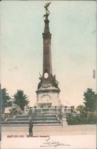 Ansichtskarte Brüssel Bruxelles Monument Anspach 1915