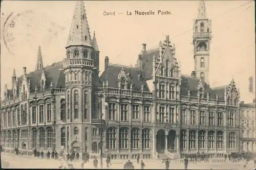 Ansichtskarte Gent Ghent (Gand) Post Plaza / La Poste / De Post 1911