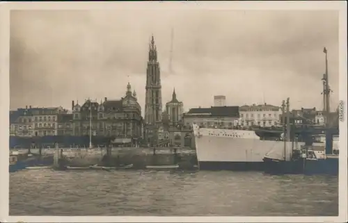 Ansichtskarte Antwerpen Anvers Hafen, Stadt - Schiff 1934 