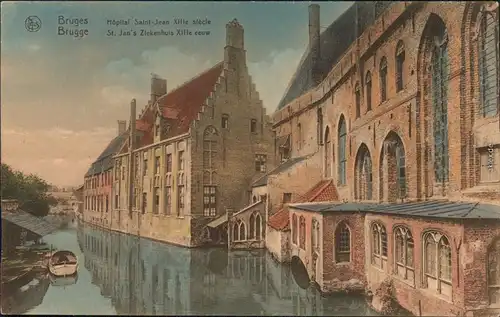 Ansichtskarte Brügge Brugge | Bruges Kanalpartie - Hopital Saint Jean 1913 