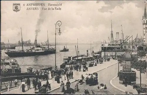 Ansichtskarte Antwerpen Anvers Havenzicht - Dampfer 1913 