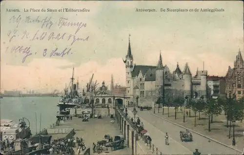Antwerpen Anvers Hafen, La Place du Steen et l´Embarcadere 1915 