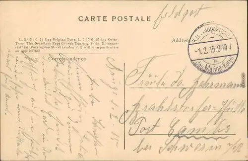 Postkaart Brügge Brugge | Bruges Belfried / Belfort / Beffroi 1915 