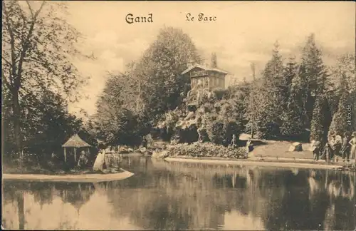 Ansichtskarte Gent Ghent (Gand) le Parc/Pavillon, Haus - Park 1913 