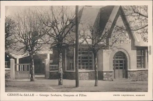 CPA Cerisy-la-Salle Groupe Scolaire, Garcons et Filles 1924 