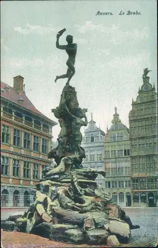 Ansichtskarte Antwerpen Anvers Platz - Le Brabo 1919 
