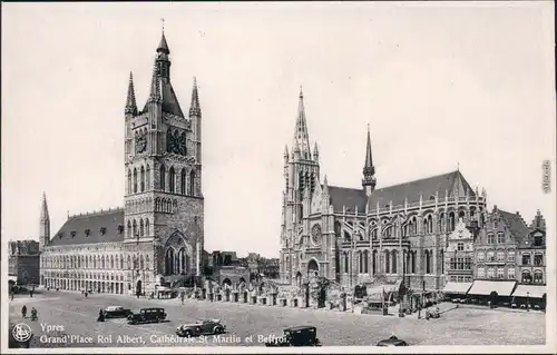 Ansichtskarte Ypern Ieper / Ypres Grand Place Roi Albert - Autos 1935 