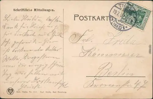 Ansichtskarte Elbingerode-Oberharz am Brocken Stadtpartie 1907 