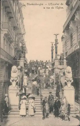 Ansichtskarte Blankenberge Blankenberghe La rue de Eglise - Kirchstrasse 1916 