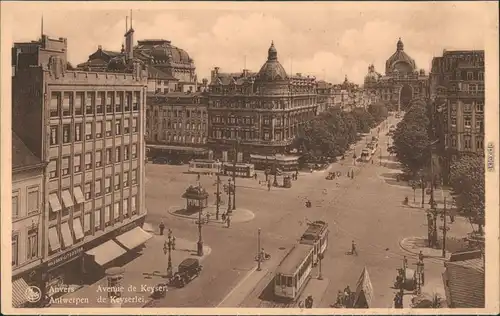 Ansichtskarte Antwerpen Anvers Avenue de Keyser - Straßenbahn 1940 
