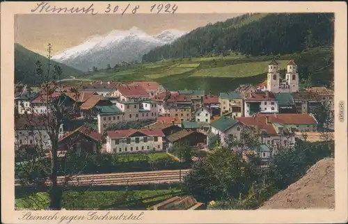 Ansichtskarte Steinach (Tirol) Stadt und Bahnhof 1924 