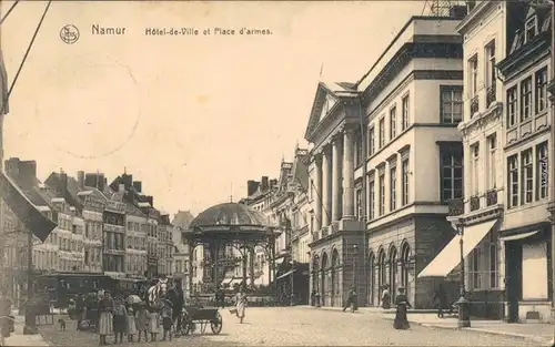 Namur Namen / wallonisch: Nameûr Geschäfte, Rathaus Place d armes 1915 