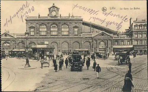 CPA Lille La Gare de Buffet - Auto Kiosk 1915 