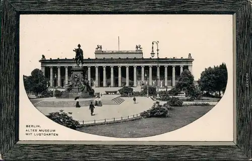 Ansichtskarte München Altes Museum mit Lustgarten 1911 Passepartout