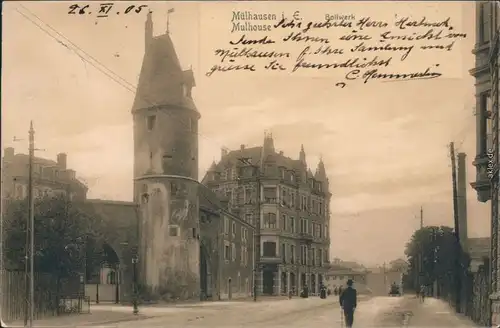 Ansichtskarte Mülhausen Mulhouse Straßenpartie - Bollwerk 1905 